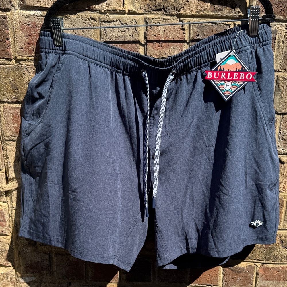 BURLEBO Navy Shorts with Liner